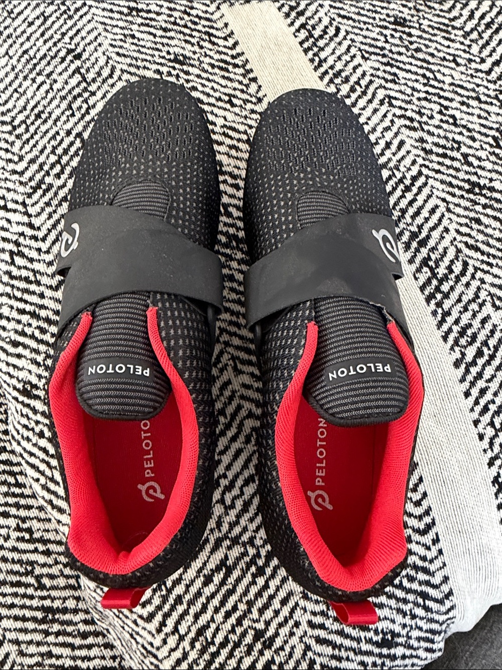 Peloton Men’s Black Sneakers with Red Lining and Accents